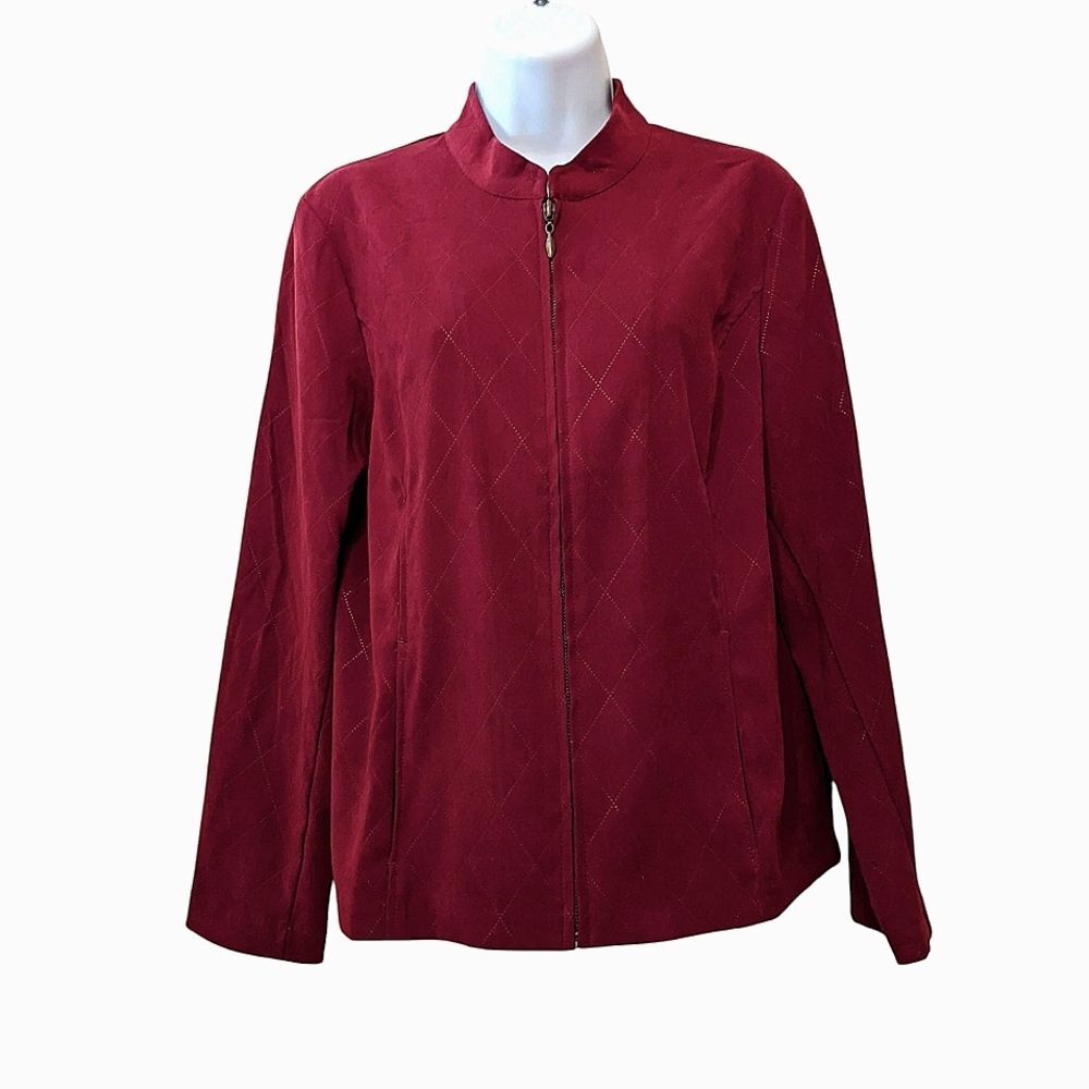 Burgundy Faux Suede Jacket  Lightweight Women's Size PM
